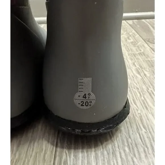 Bogs Youth York Star Heart Mid Calf Grey Pull On Rubber Rain Boots Sz 1 - Picture 7 of 9